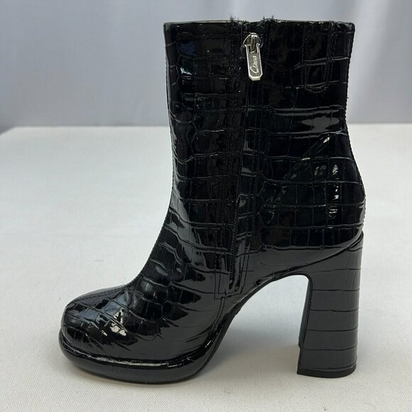 Circus By Sam Edelman Womens Freddie Black Crocodile Print Ankle Booties Size 5M - Picture 4 of 9